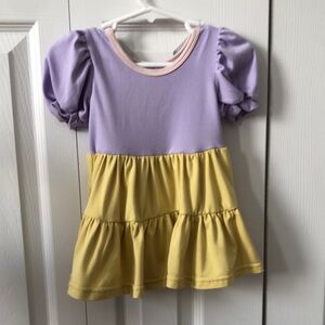 Purple and Yellow Tiered Dress